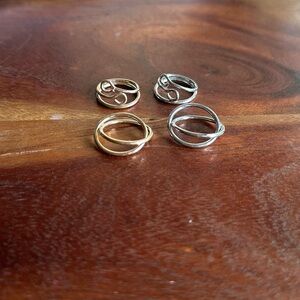 Gold and silver midi rings